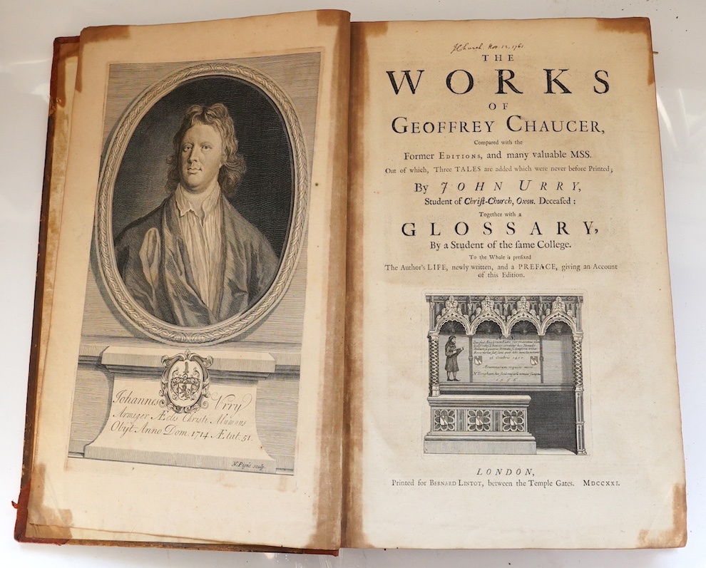 Chaucer, Geoffrey - The Works of Geoffrey Chaucer, compared with the former editions, and many valuable Mss. Out of which, Three Tales are added which were never before printed; by John Urry...together with a Glossary...